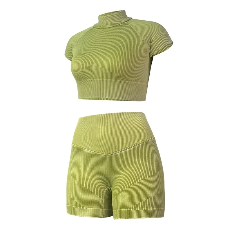 Collar con muesca Mujeres Conjunto de yoga Ropa deportiva Calcetines deportivos Ropa de entrenamiento Calcetines de gimnasio Traje