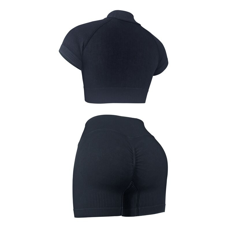 Collar con muesca Mujeres Conjunto de yoga Ropa deportiva Calcetines deportivos Ropa de entrenamiento Calcetines de gimnasio Traje